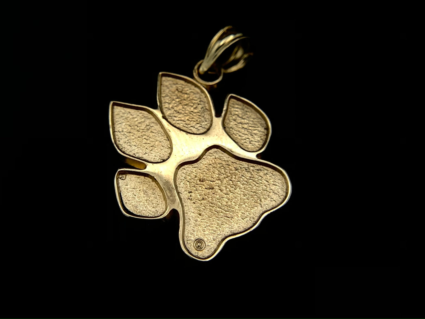 14K Yellow Gold Paw Print Pendant