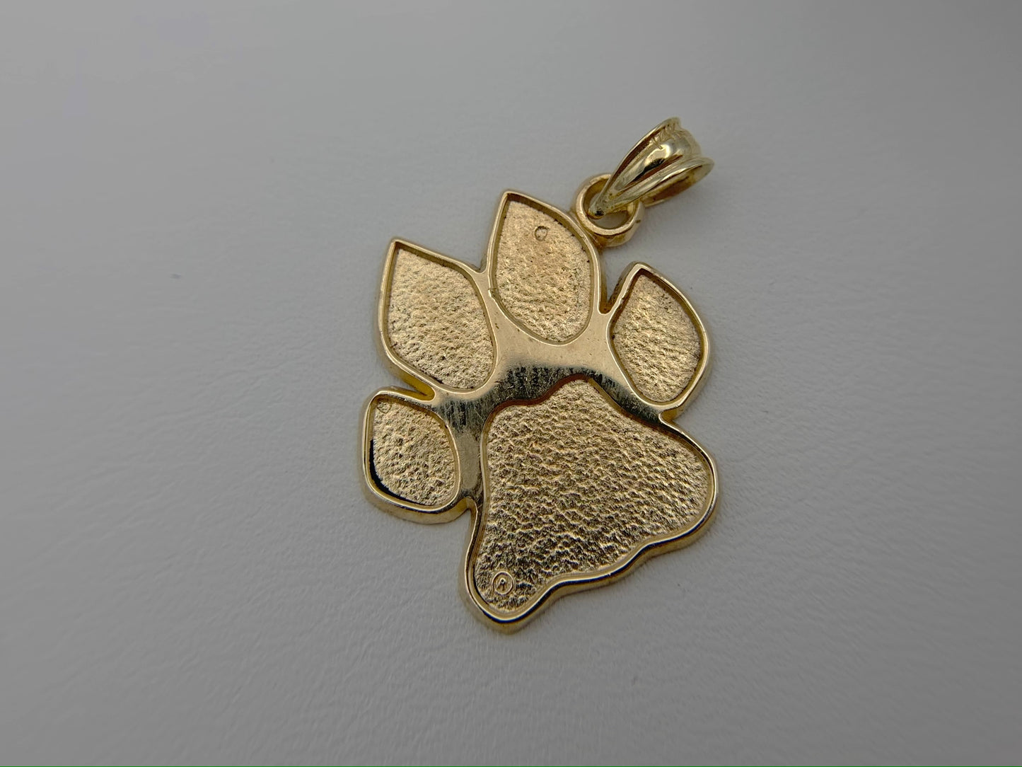 14K Yellow Gold Paw Print Pendant