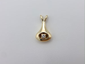 14K Gold Art Deco Diamond Necklace Pendant