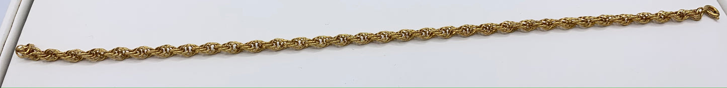 Gold Filled 4mm Rope Style Bracelet