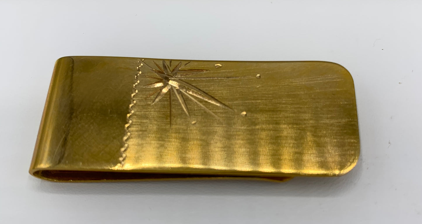 Gold Filled Money Clip with Star Design