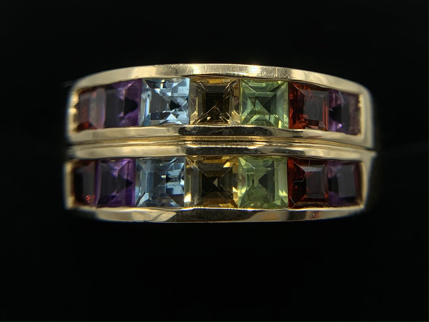 10K Yellow Gold Rainbow Ring