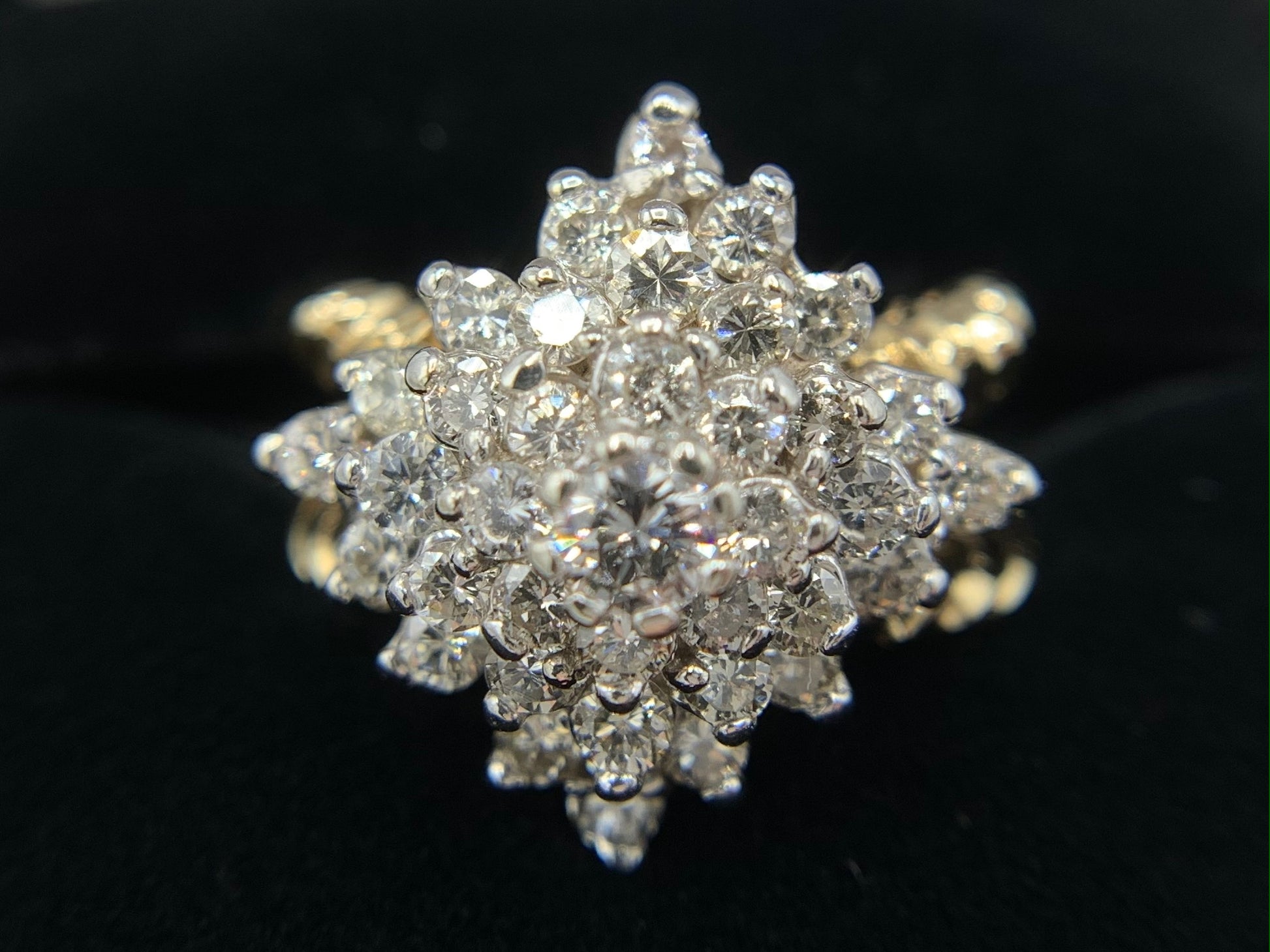 2 carat Diamond Cluster Ring Top View 2