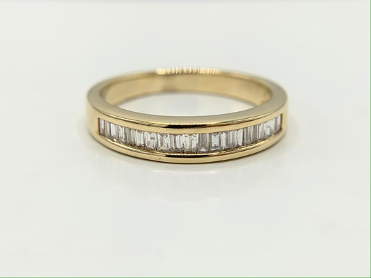 Estate 14K Yellow Gold .5 ct Diamond Baguette Anniversary Band