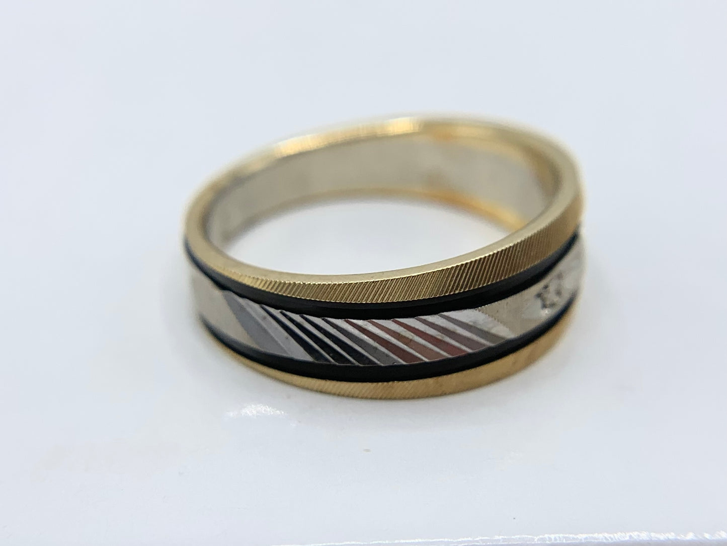 14K Yellow and White Gold Two Tone Women's Wedding Band