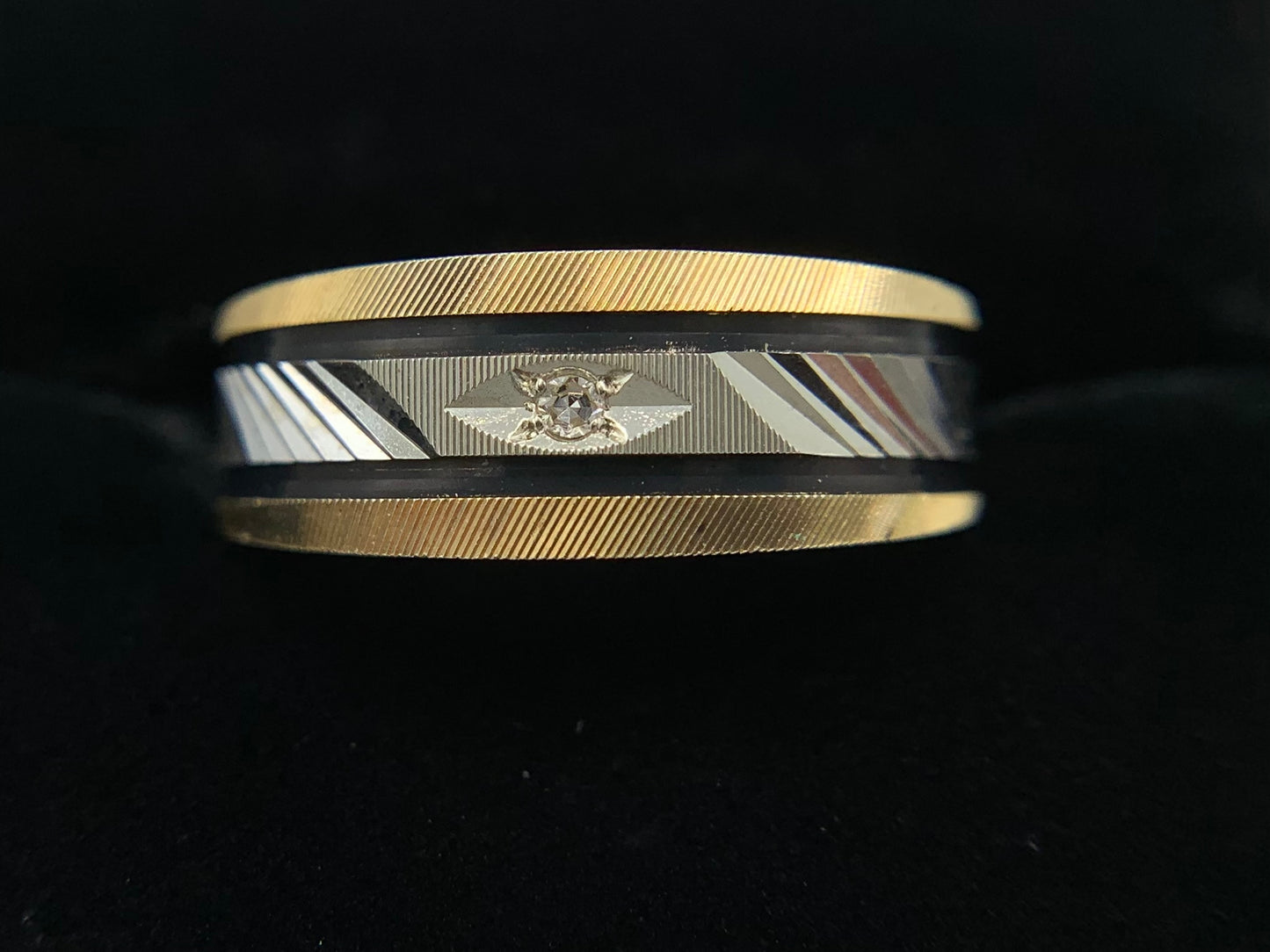 14K Yellow and White Gold Two Tone Women's Wedding Band