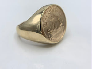 14K Yellow Gold Bahama 50 Dollar Gold Coin Ring