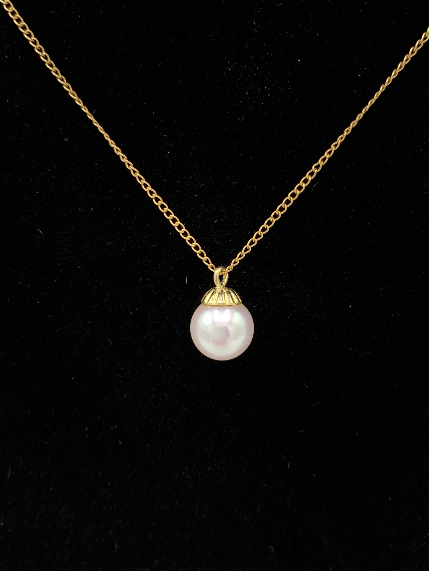 Fresh Water White Pearl Curb Link Necklace