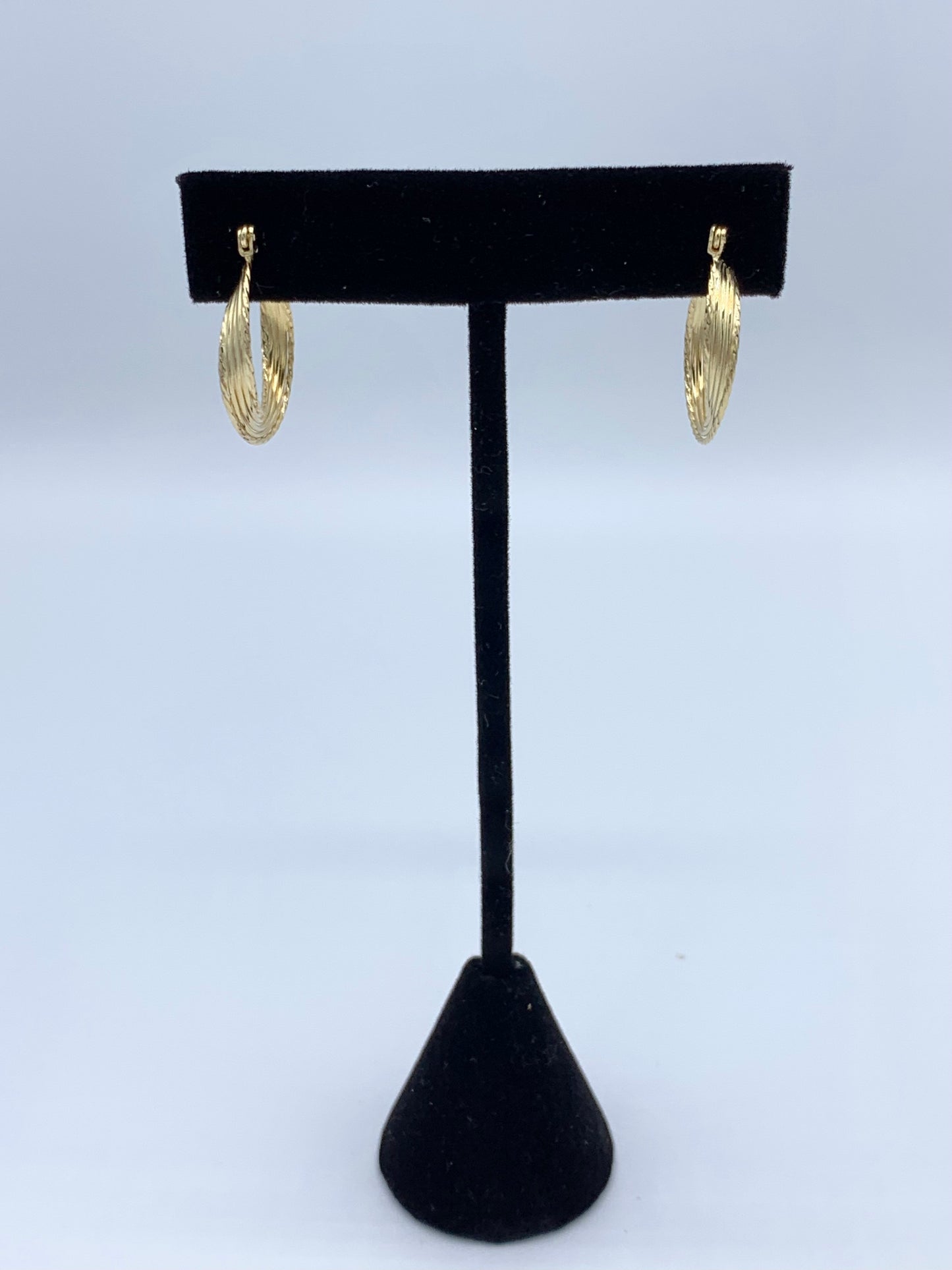 14K Yellow Gold Twist Hoop Earrings