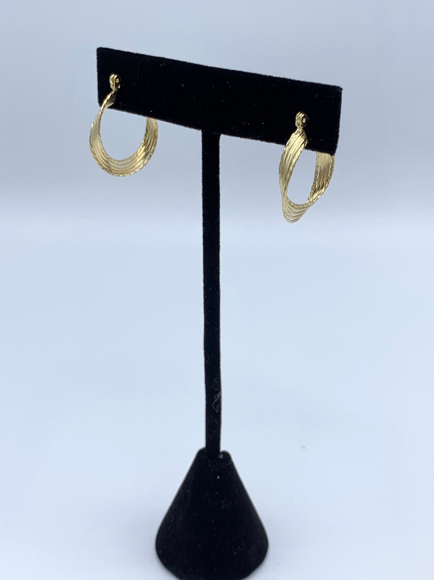 14K Yellow Gold Twist Hoop Earrings