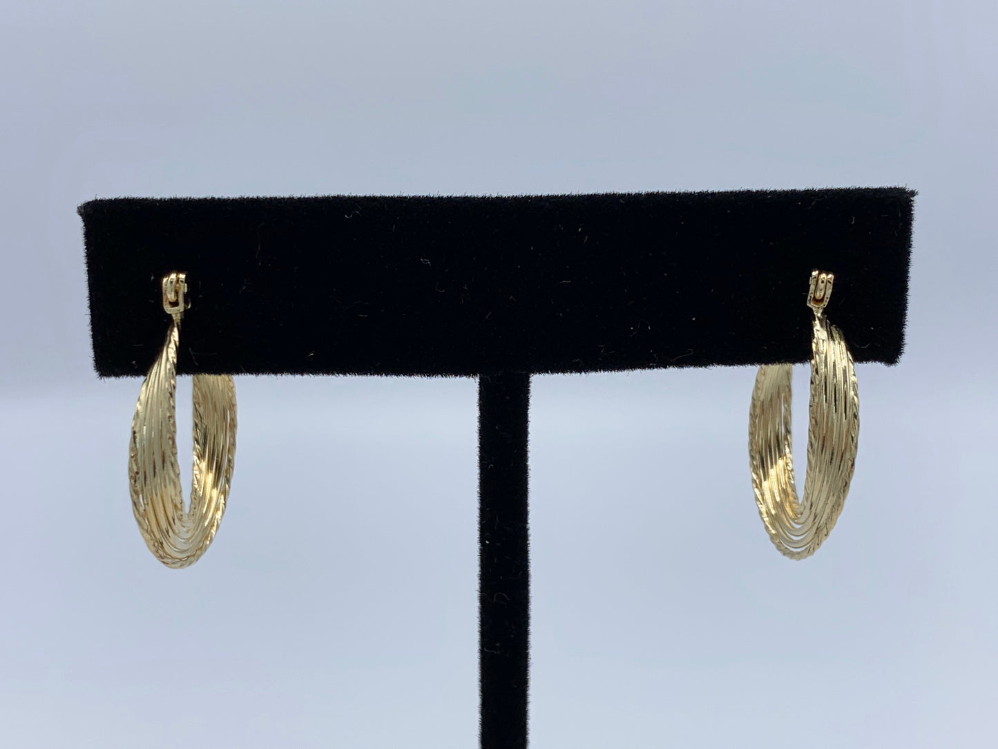 14K Yellow Gold Twist Hoop Earrings