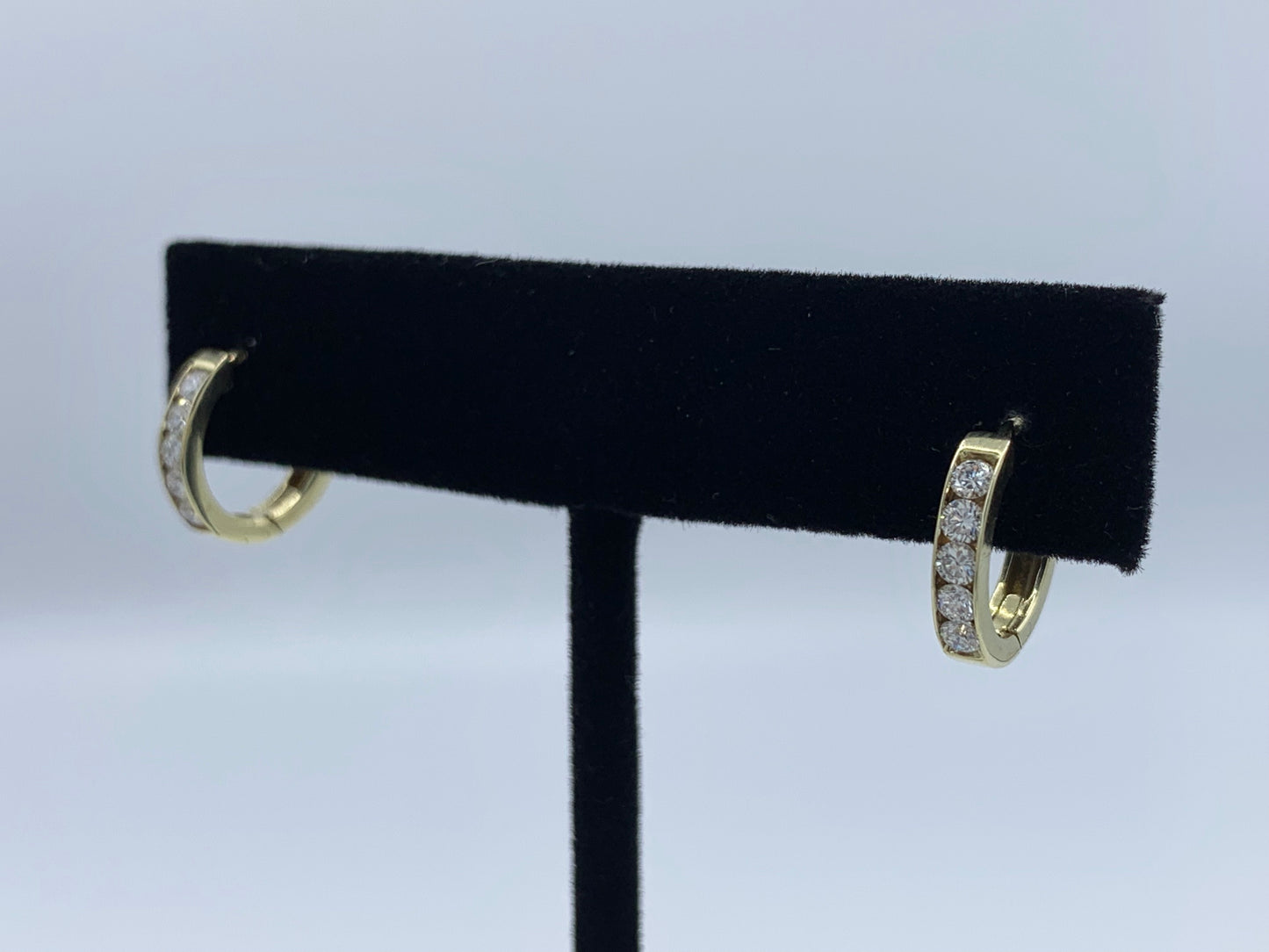 14K Yellow Gold .50 TCW Diamond Huggie Earrings