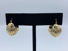 Load image into Gallery viewer, 14K Yellow Gold Puffed Hoop Earrings
