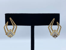 Load image into Gallery viewer, 14K Yellow Gold Diamond Earrings with 12 Diamonds
