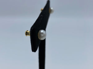 5-5.5 mm White Button Pearl Earrings