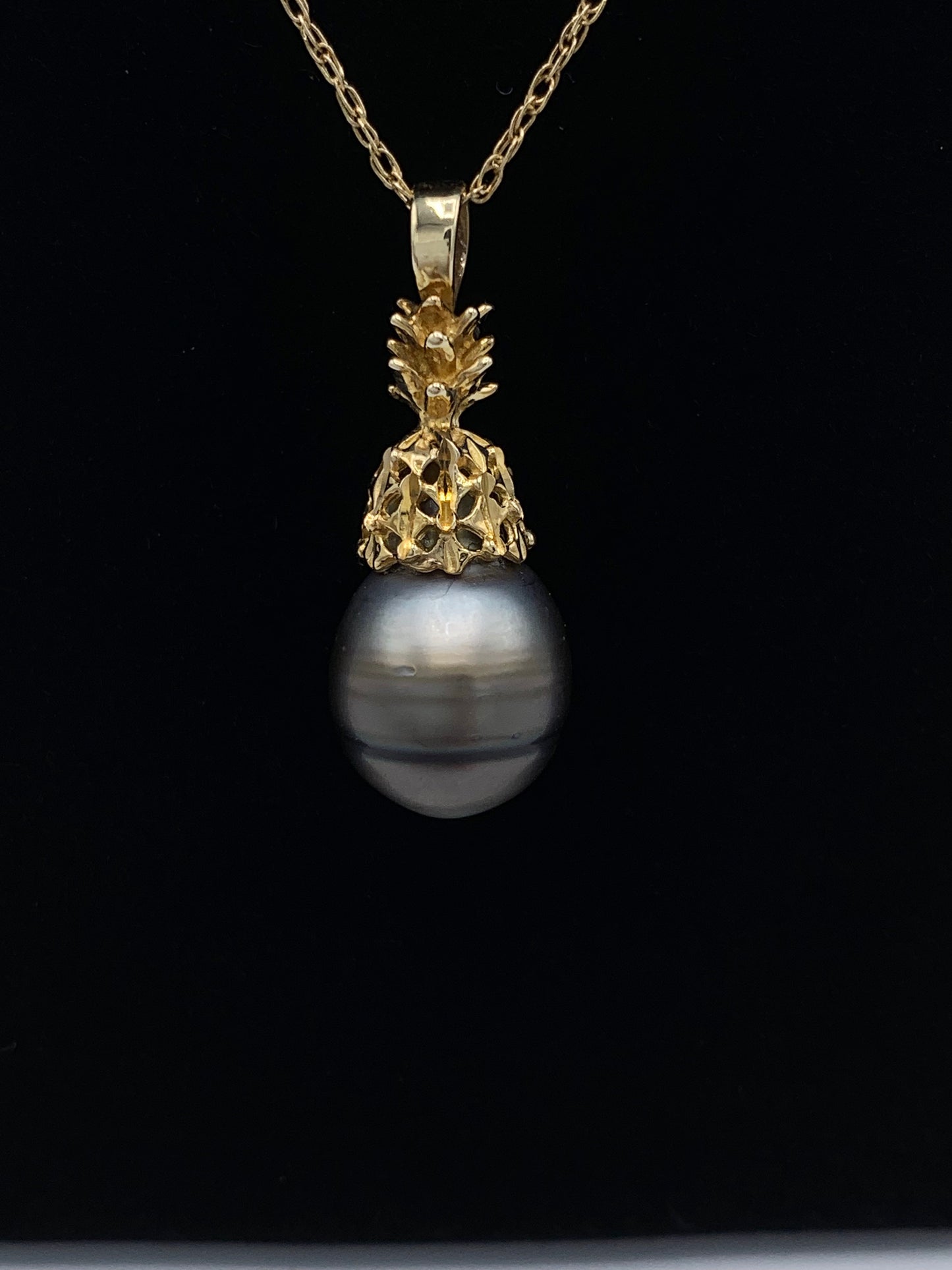 Estate 14K Yellow Gold South Sea Pearl Pendant