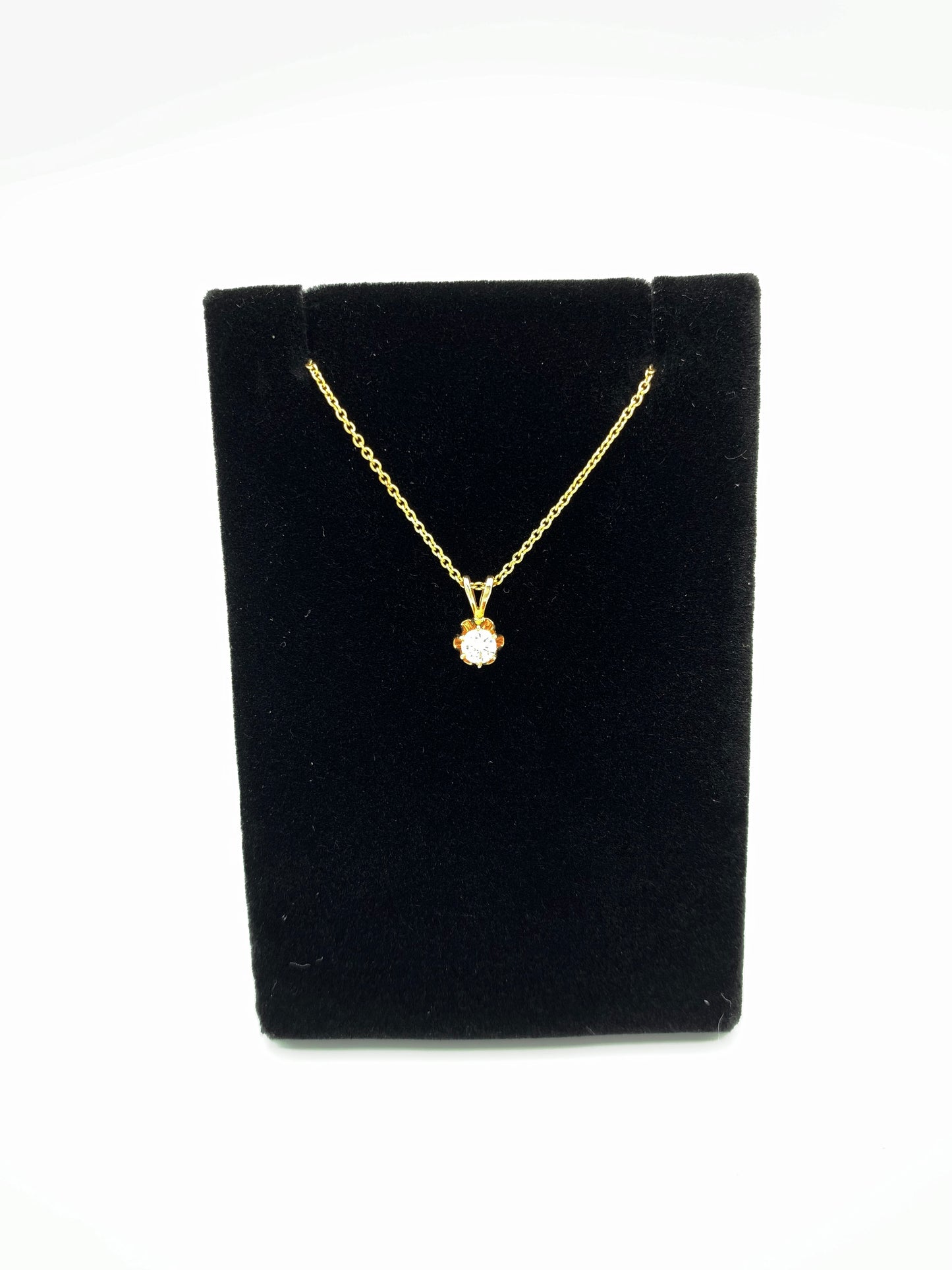 Estate 14K Yellow Gold 20 pt Diamond Pendant