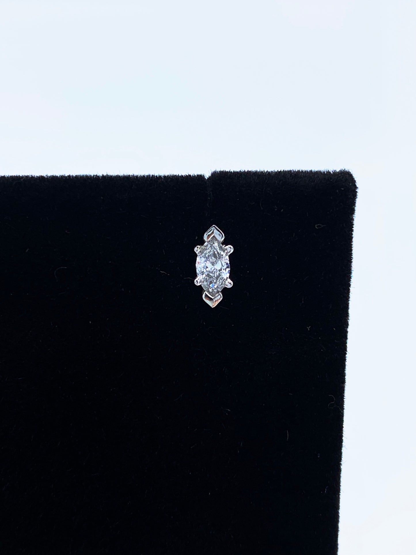 14K White Gold Marquise Diamond Earrings