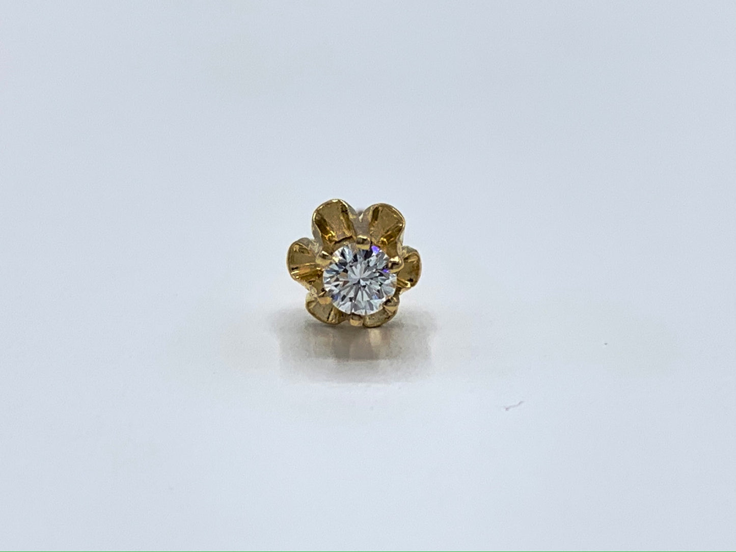 14K Yellow Gold Buttercup Diamond Stud Earrings