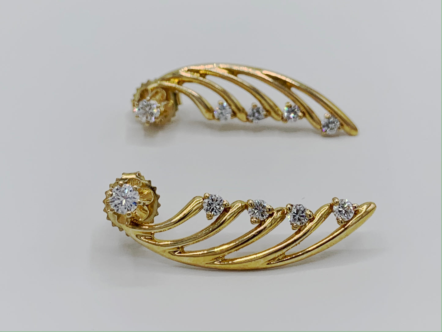 14K Yellow Gold .30 TCW Buttercup Diamond Studs with .50 TCW Diamond Converters