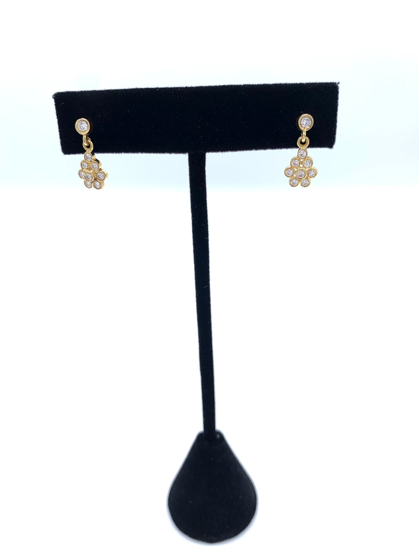 14K Yellow Gold .50 TCW Diamond Drop Earrings