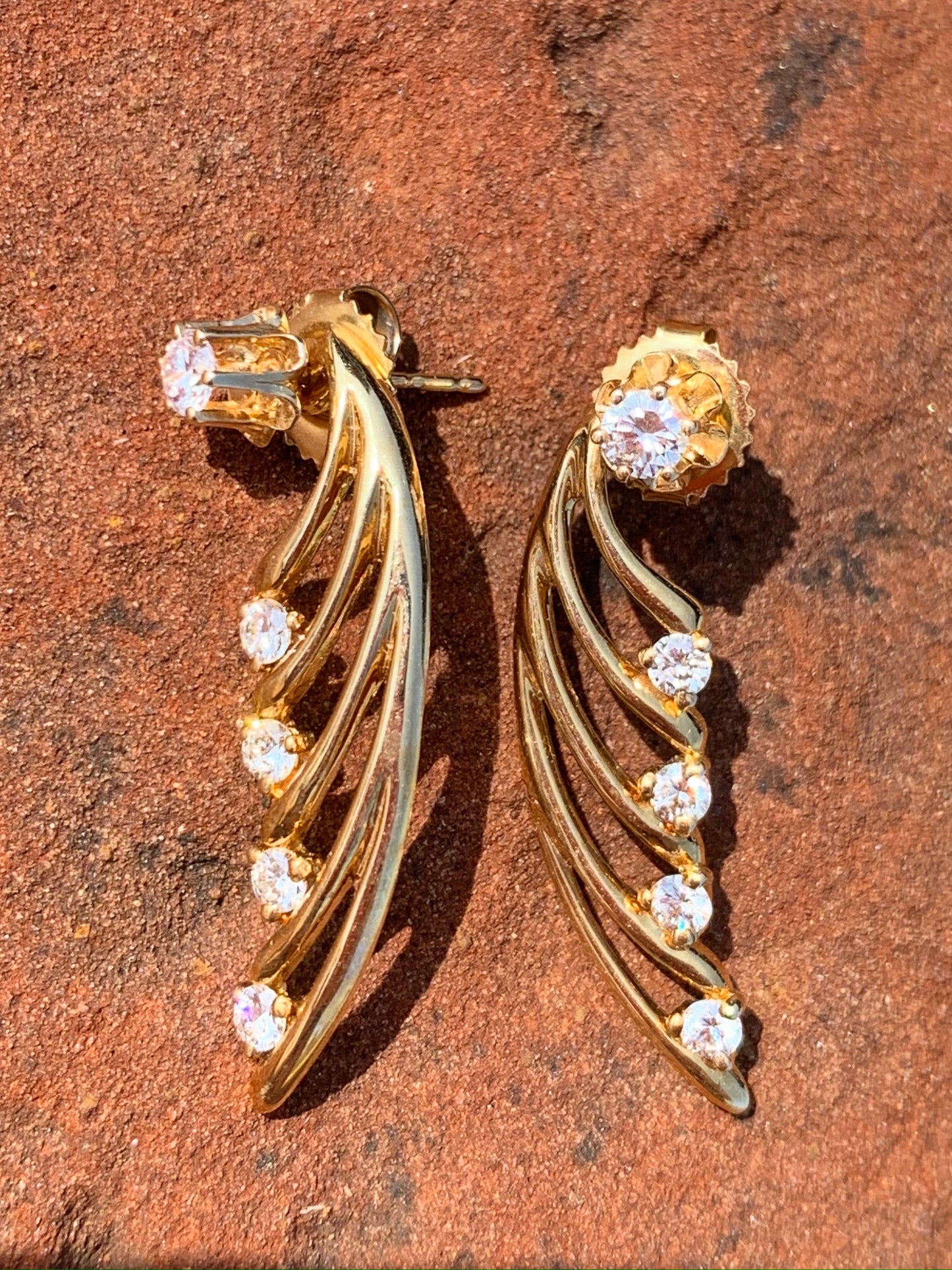 14K Yellow Gold .30 TCW Buttercup Diamond Studs with .50 TCW Diamond Converters