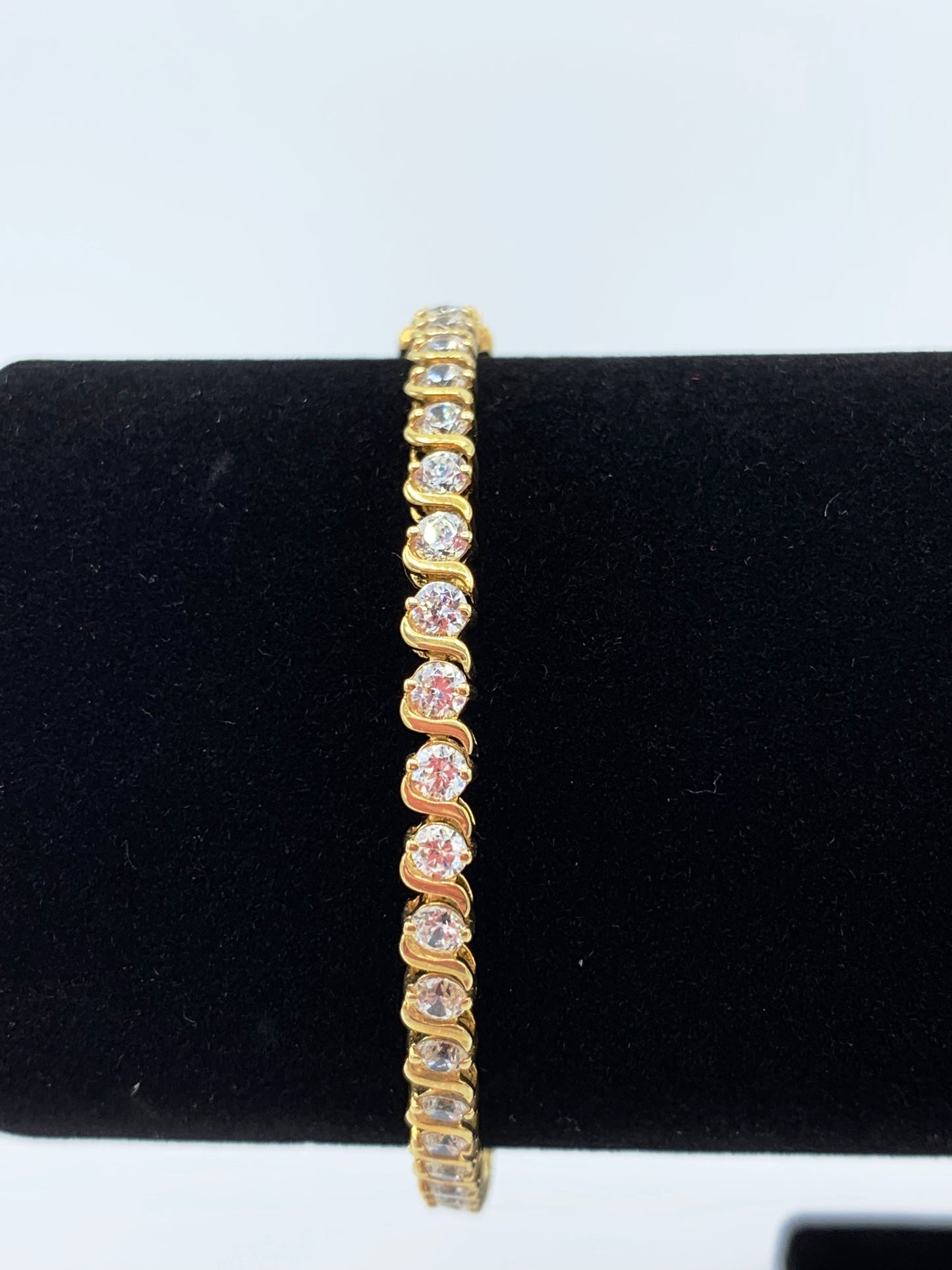 14K Yellow Gold Cubic Zirconia Bracelet