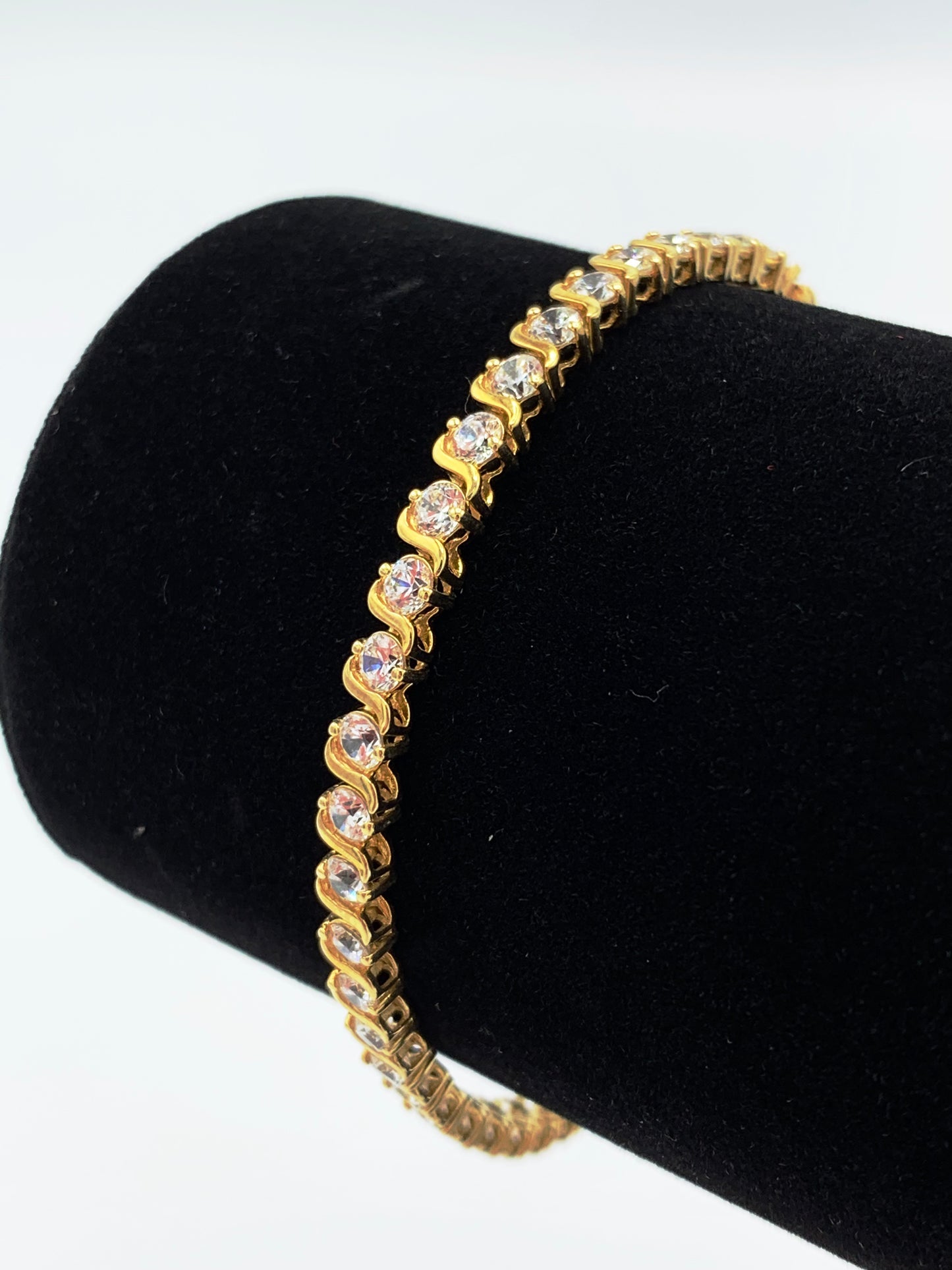 14K Yellow Gold Cubic Zirconia Bracelet