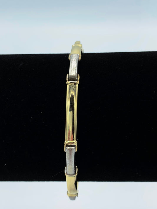 14K Yellow and White Gold Two Tone Bracelet