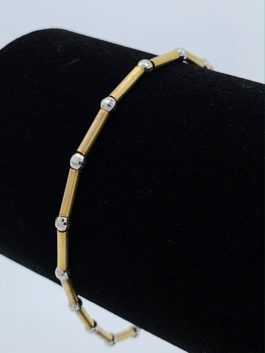 14K Yellow and White Liquid Gold Two Tone Bracelet