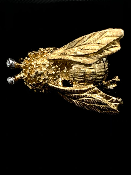 14K Yellow Gold Bee Pin