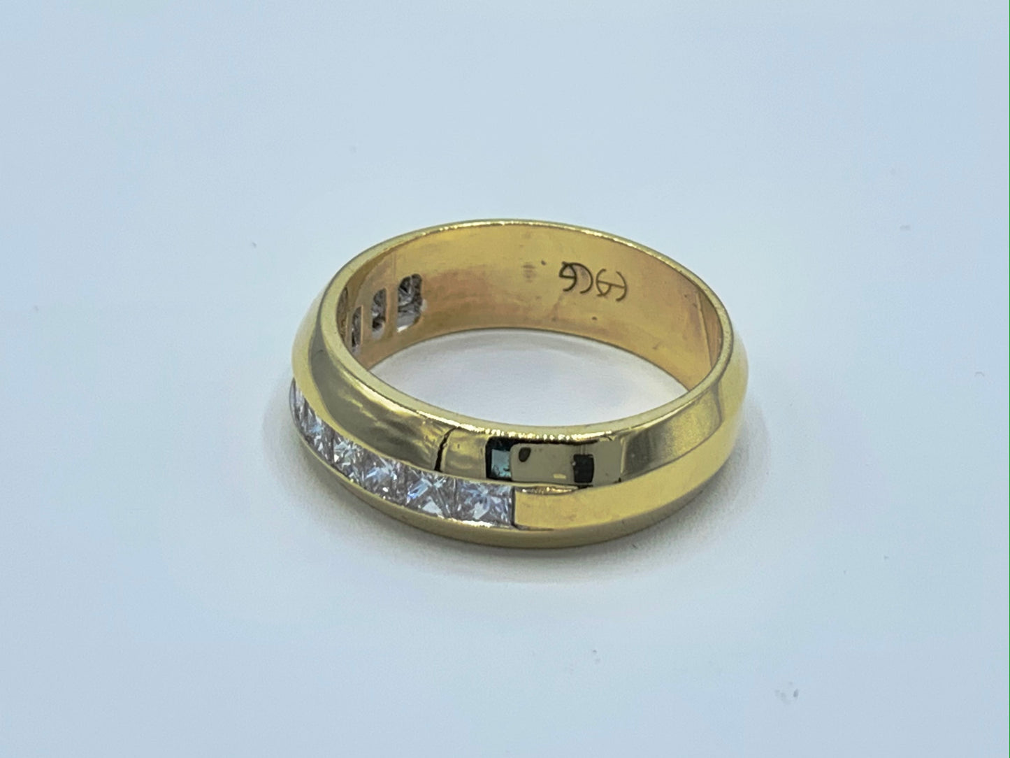 1 Carat Princess Cut Diamond 14K Yellow Gold Wedding Band