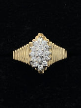 Load image into Gallery viewer, Estate 10K Yellow Gold Cluster Diamond Ring
