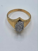 Load image into Gallery viewer, Estate 10K Yellow Gold Cluster Diamond Ring

