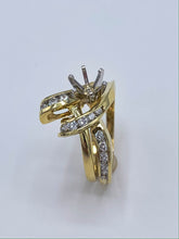Load image into Gallery viewer, 14K Yellow Gold .50 TCW Round Diamond Semi-Mount Wedding Set
