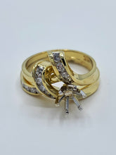 Load image into Gallery viewer, 14K Yellow Gold .50 TCW Round Diamond Semi-Mount Wedding Set
