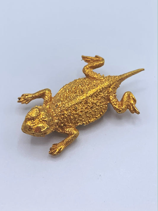 Gold Plated Horny Toad Lapel Pin