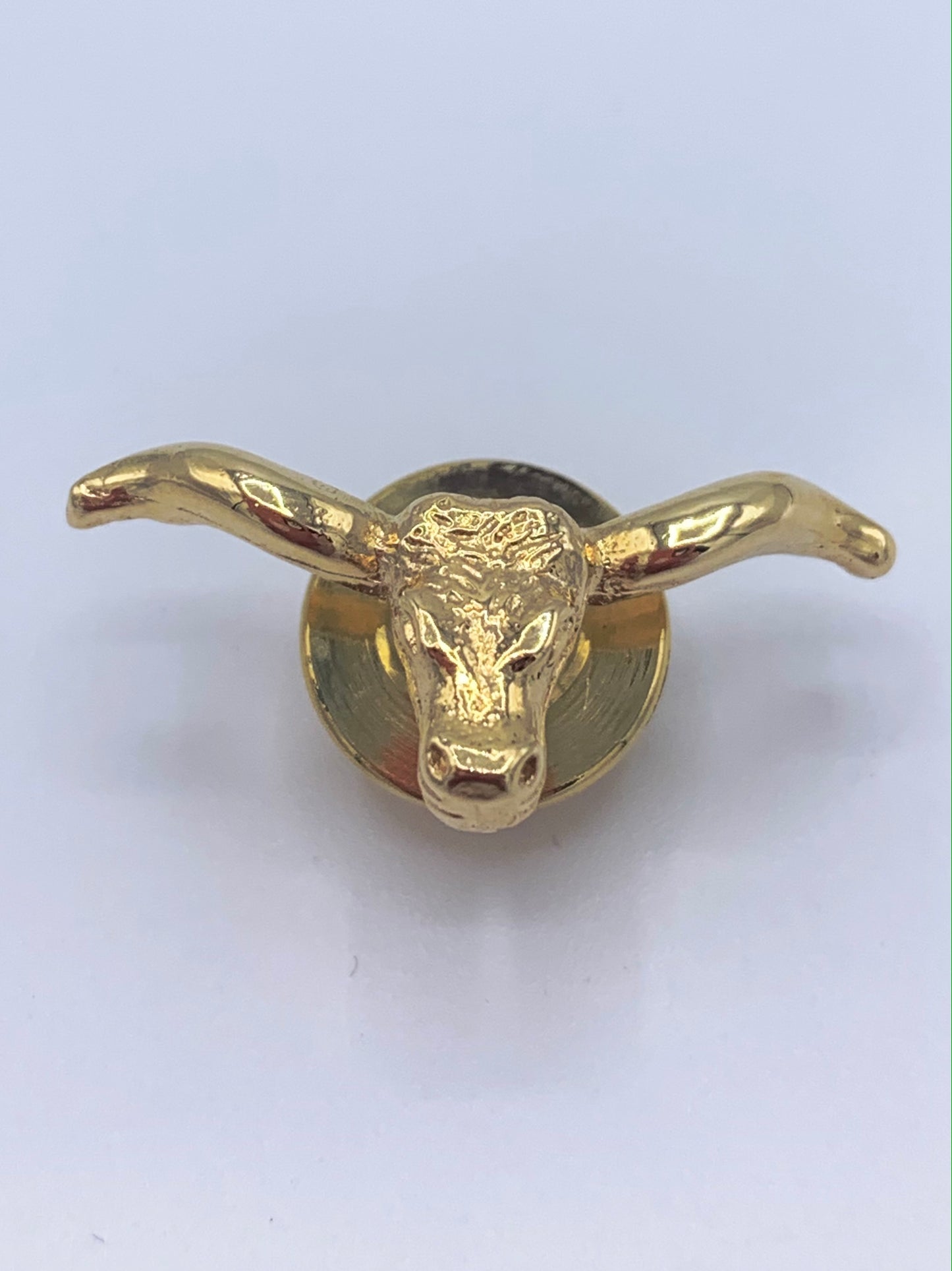 14K Yellow Gold Longhorn Lapel Pin or Tie Tack