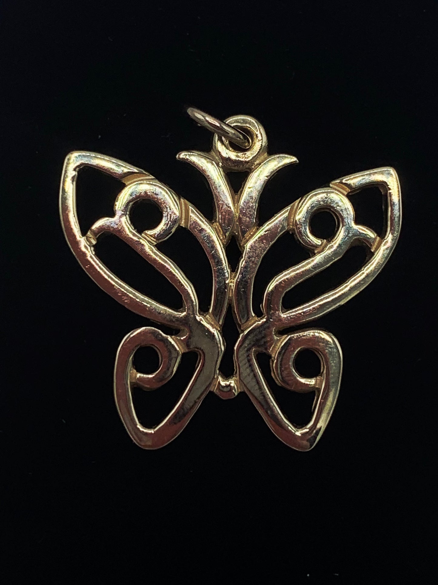 Estate 14K Yellow Gold Butterfly Pendant