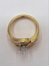 Load image into Gallery viewer, 14K Yellow Gold .50 TCW Round Diamonds Semi-Mount Wedding Set
