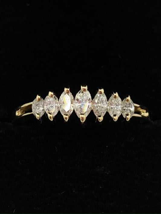 Estate 14K Yellow Gold .50 TCW Marquise Diamond Wedding Band