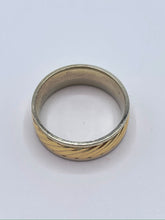 Load image into Gallery viewer, 14K White Gold 8mm Comfort Fit Wedding Band with Yellow Gold Overlay

