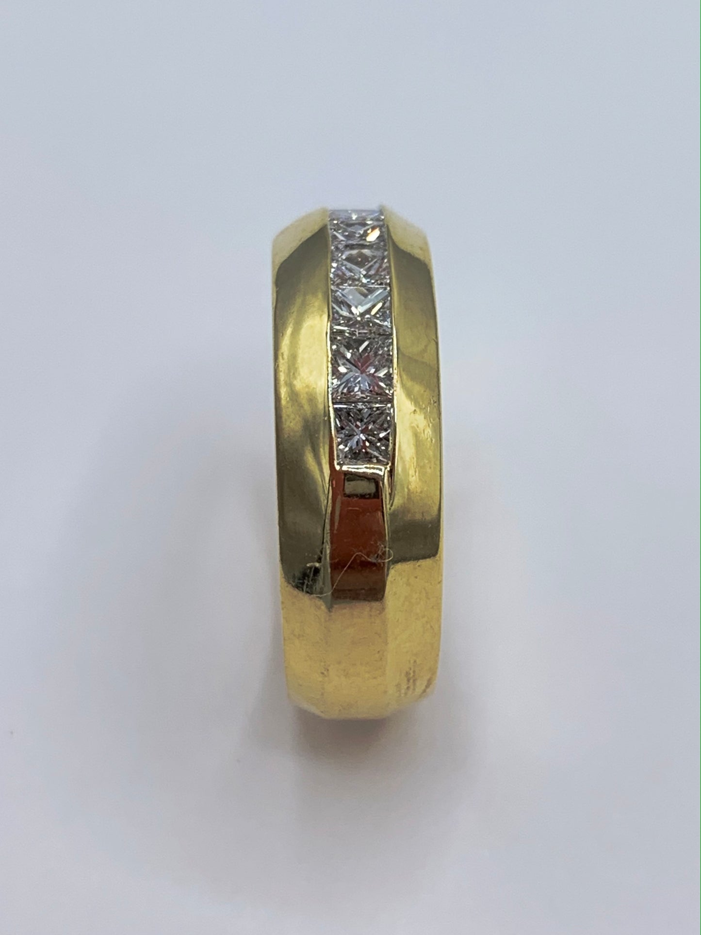 1 Carat Princess Cut Diamond 14K Yellow Gold Wedding Band