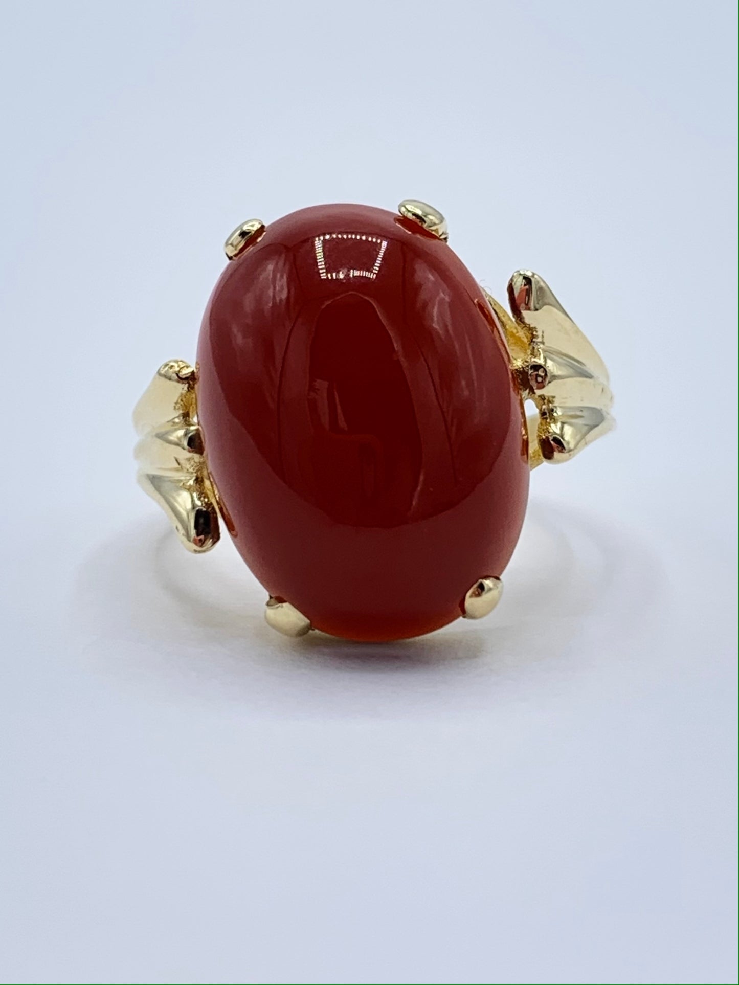 Estate 14K Yellow Gold Oval Sardonyx Ring