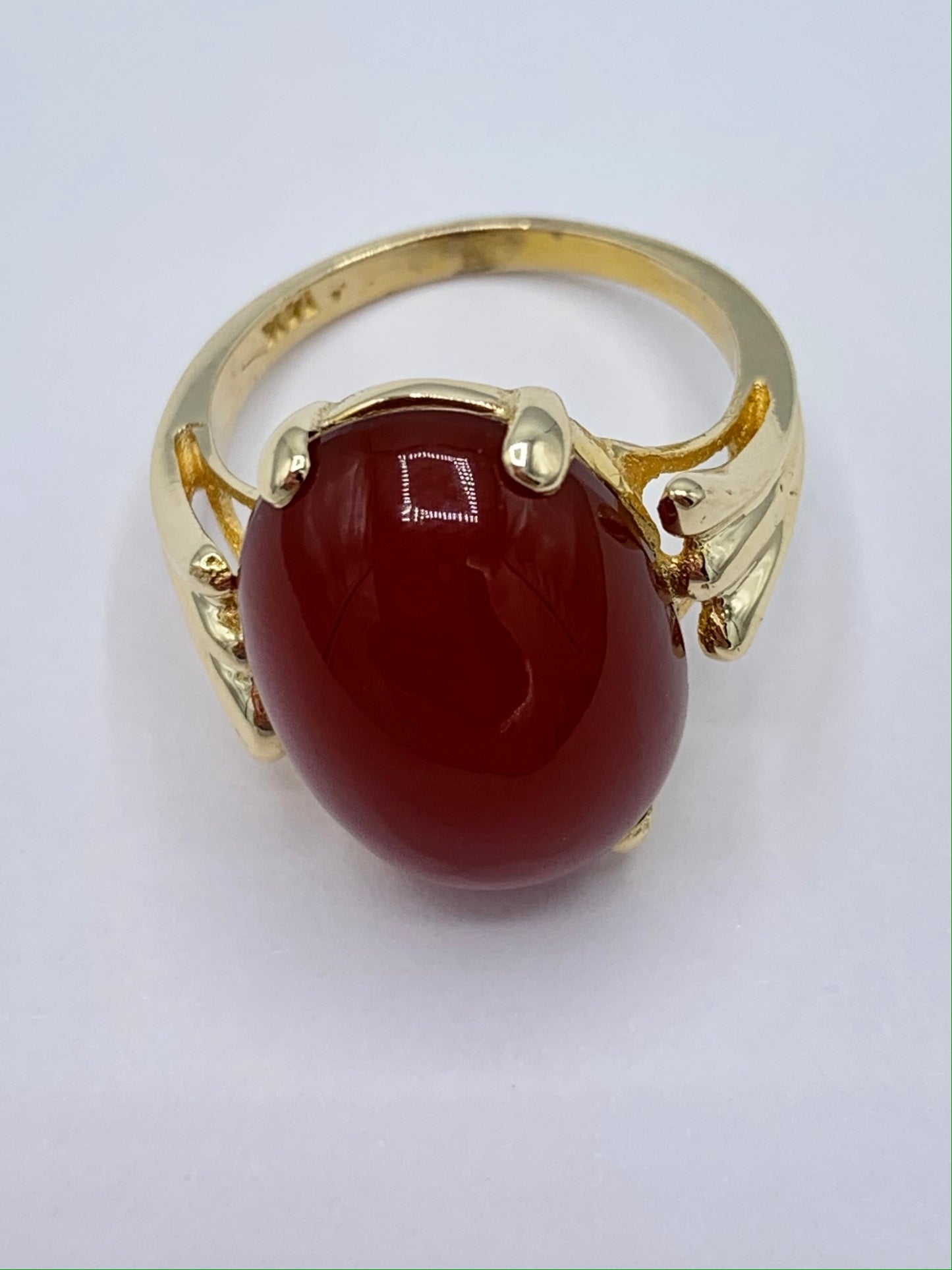 Estate 14K Yellow Gold Oval Sardonyx Ring