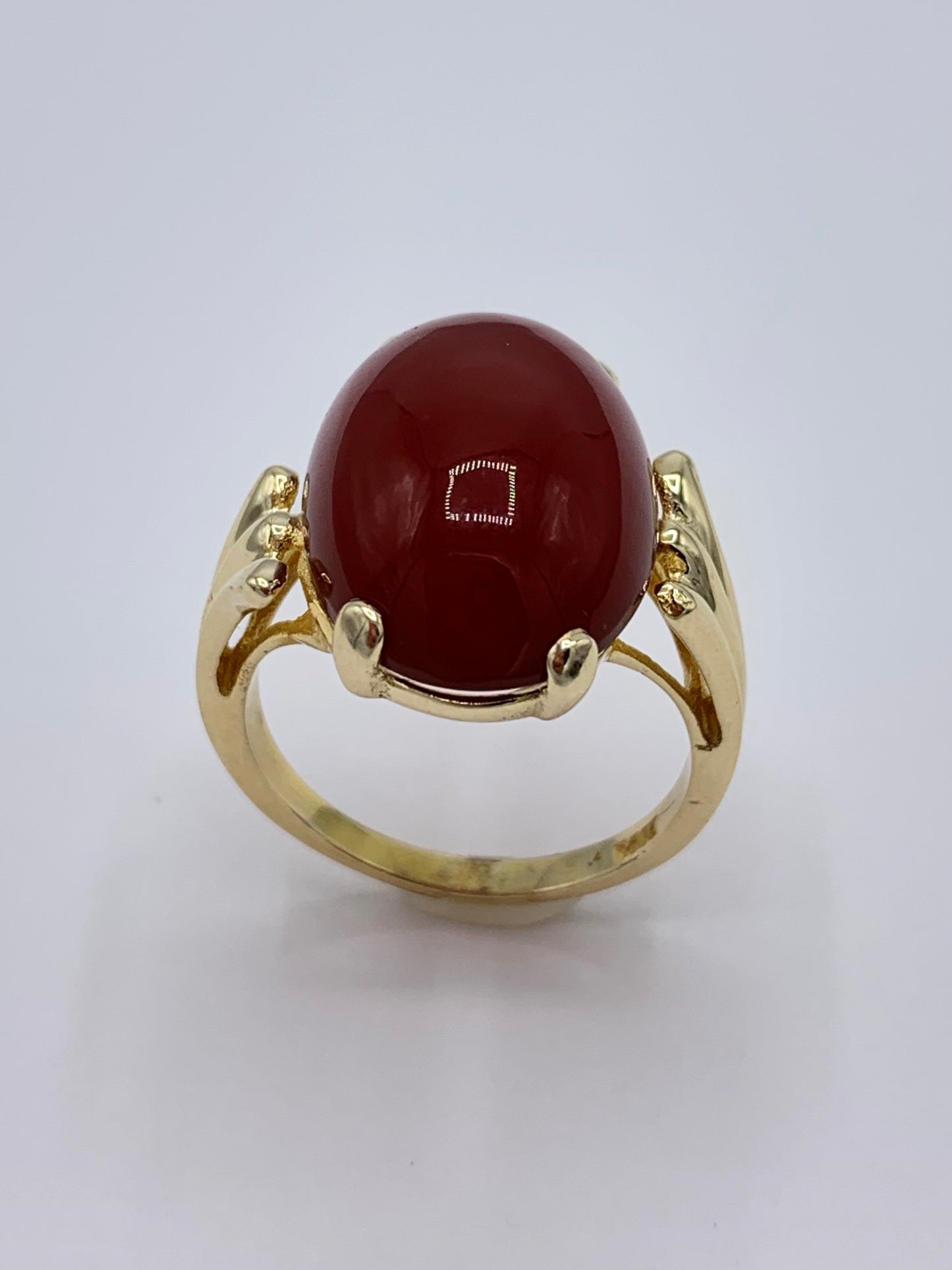 Estate 14K Yellow Gold Oval Sardonyx Ring