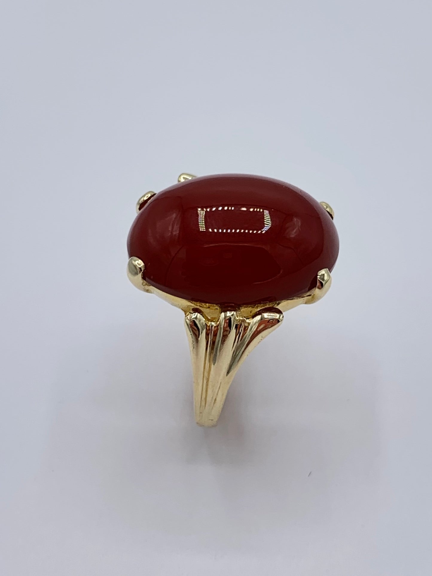 Estate 14K Yellow Gold Oval Sardonyx Ring