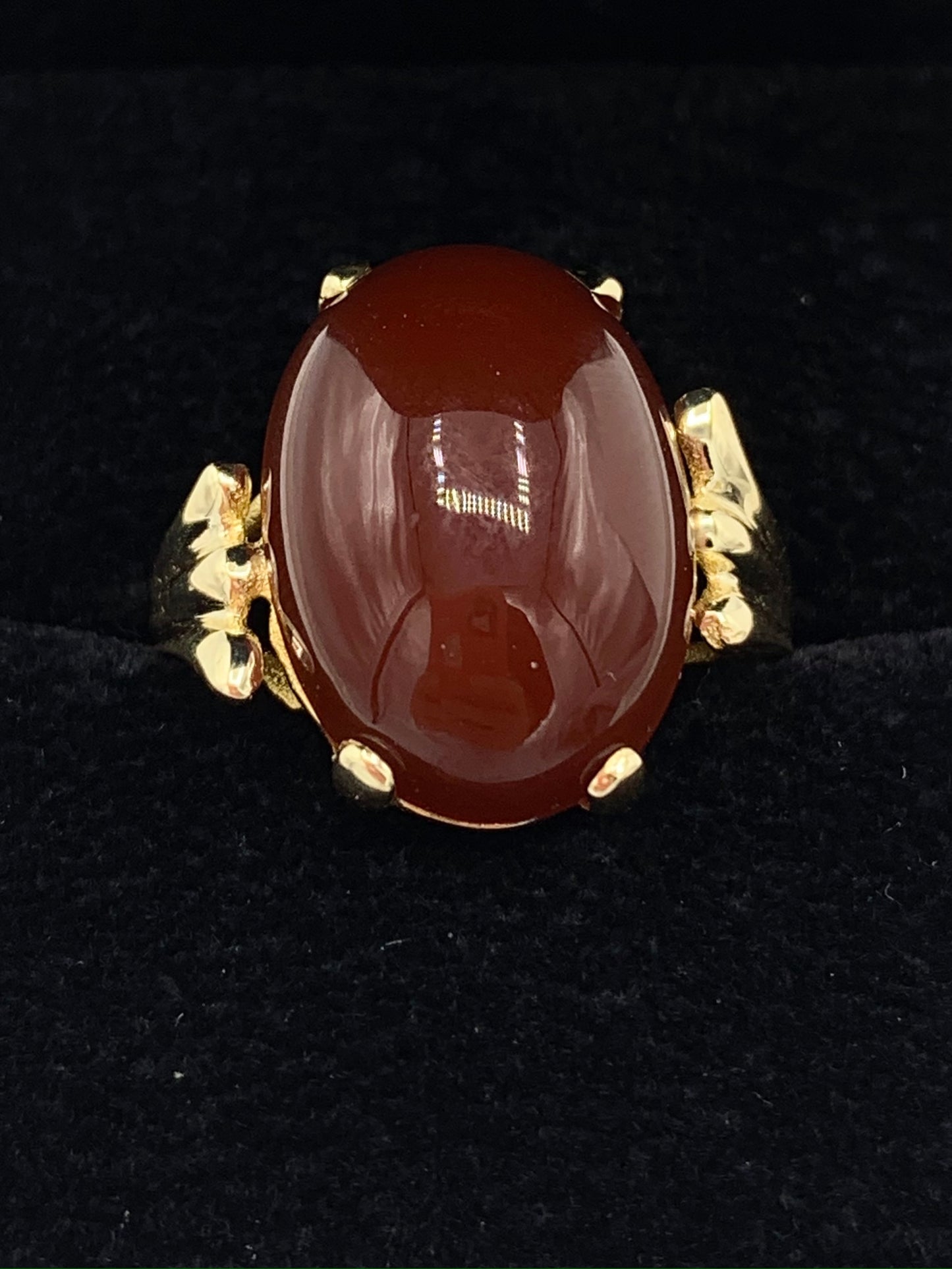 Estate 14K Yellow Gold Oval Sardonyx Ring