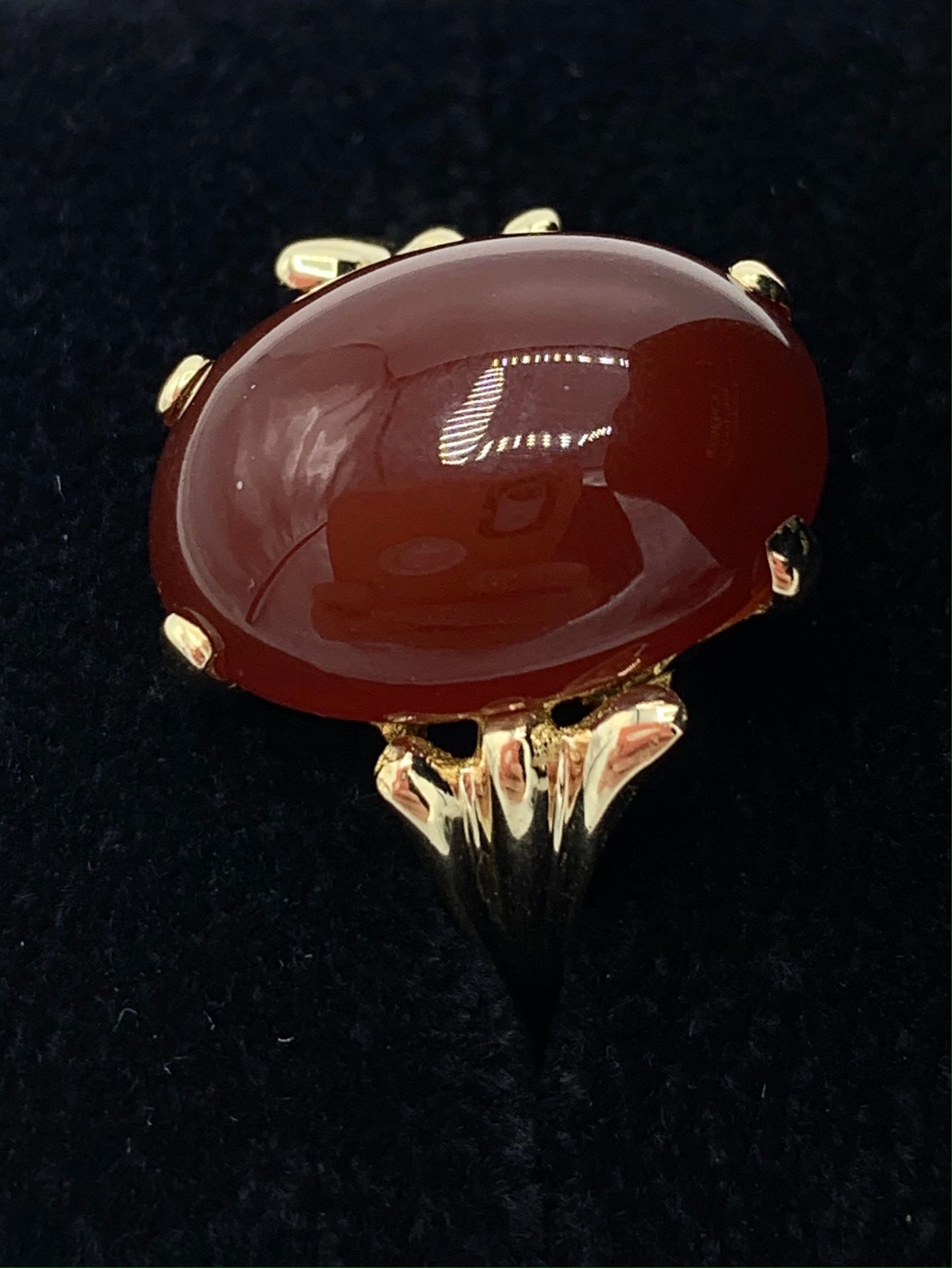 Estate 14K Yellow Gold Oval Sardonyx Ring