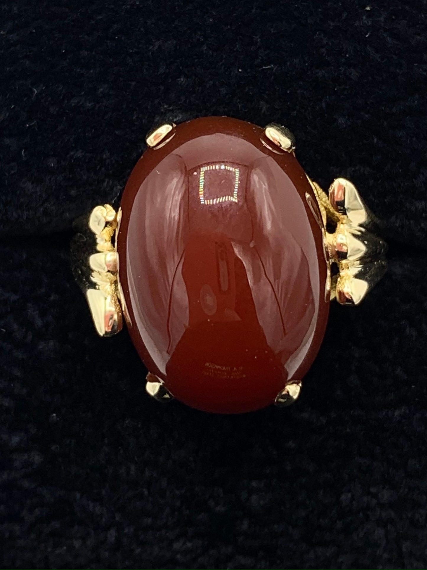 Estate 14K Yellow Gold Oval Sardonyx Ring